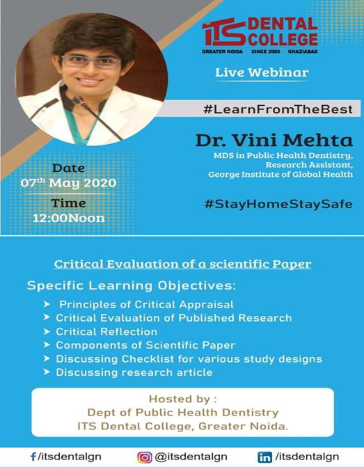 Oral Carcinoma Webinar ITS Dental College