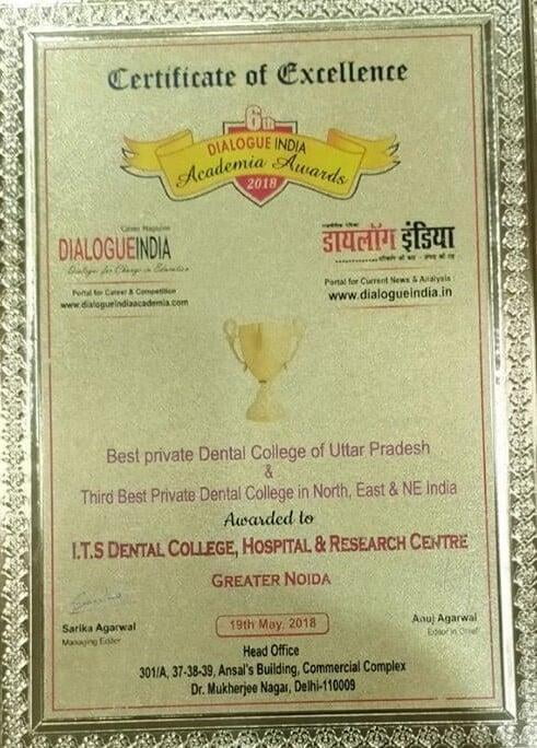 ITS Dental College  Dialogue India Certification