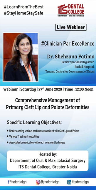 Live Webinar on “Comprehensive Management of Primary Cleft Lip and Palate Deformities” 