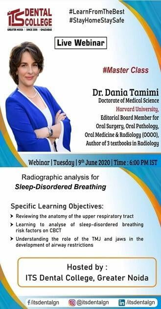 Live Webinar on “Radiographic analysis for Sleep-Disordered Breathing” on 9th June 2020