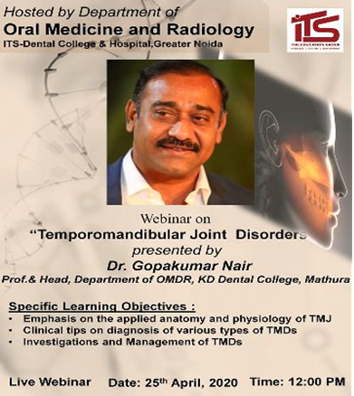  Temporomandibular Joint Disorders Webinar ITS Dental College
