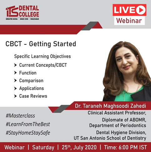 Live Webinar on "CBCT - Getting Started" on 25th July 2020